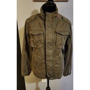 Jachs New York Utility Jacket Mens Size Small Olive Green 100% Cotton